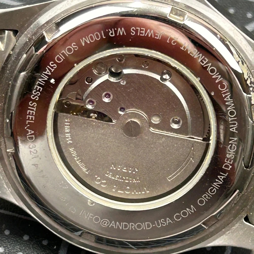 ANDROID Automatic Stainless Steel Mens Watch Blue‎ Dial 21 Jewels AD321